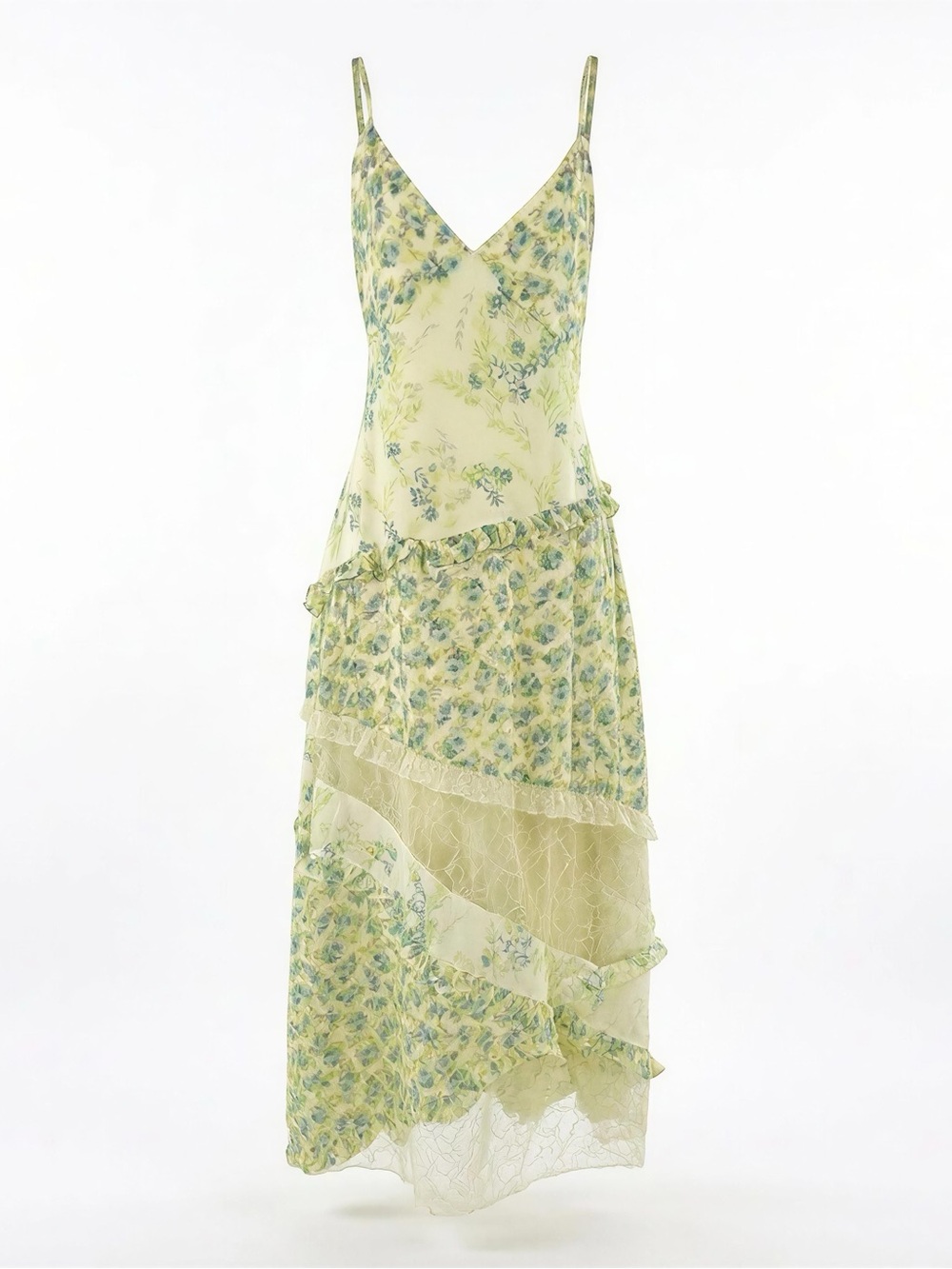 Forever 21 Floral Patchwork floral back out slip maxi dress